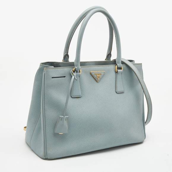 PRADA Light Blue Saffiano Leather Middle Zip Tote - Picture 2 of 8